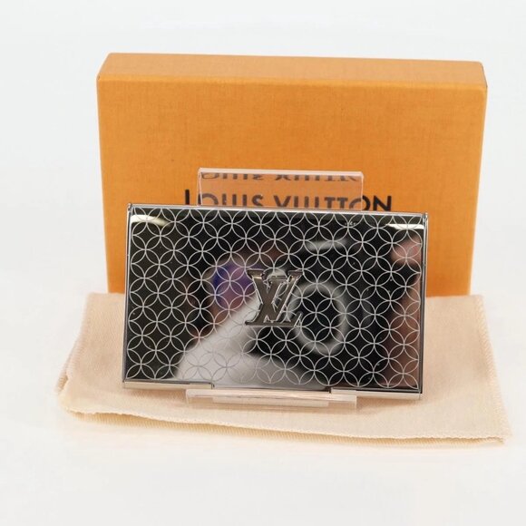 LOUIS VUITTON Porte Cartes Champs Elysees Metal Silver Auth - Picture 15 of 16